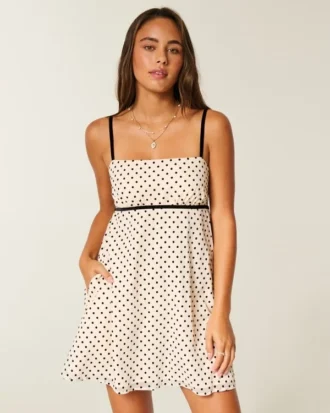 Minivestido babydoll de gasa Minivestido babydoll de gasa