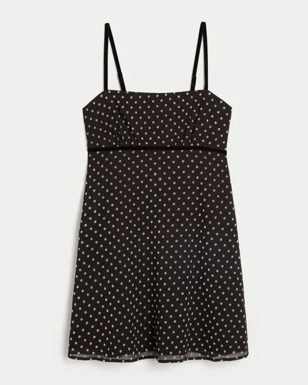 Minivestido babydoll de gasa Minivestido babydoll de gasa