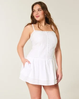 Minivestido con ribete de encaje