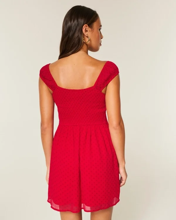 Minivestido de gasa flocada Minivestido de gasa flocada