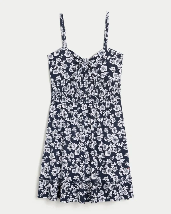 Minivestido de punto con lazo delantero Minivestido de punto con lazo delantero