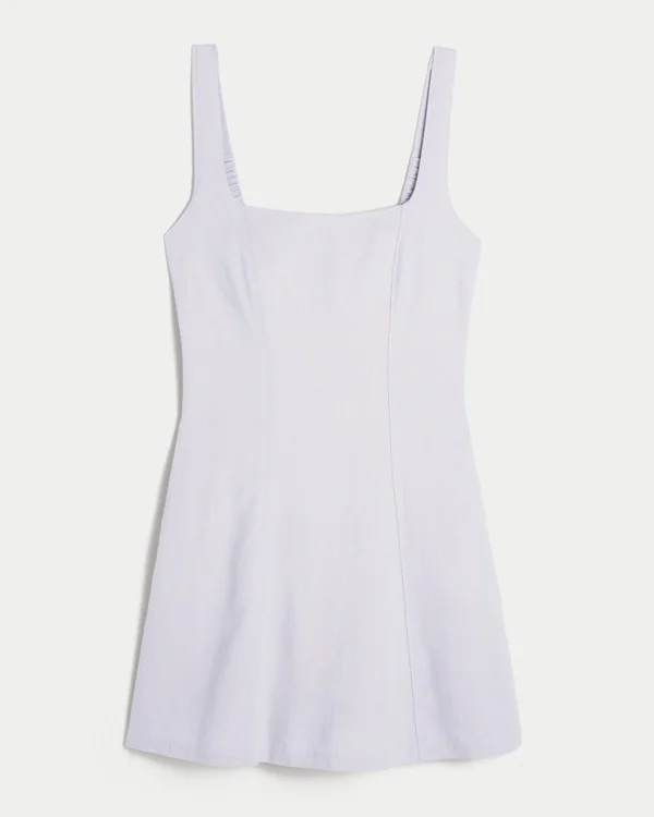 Minivestido estructurado de mezcla de lino Minivestido estructurado de mezcla de lino