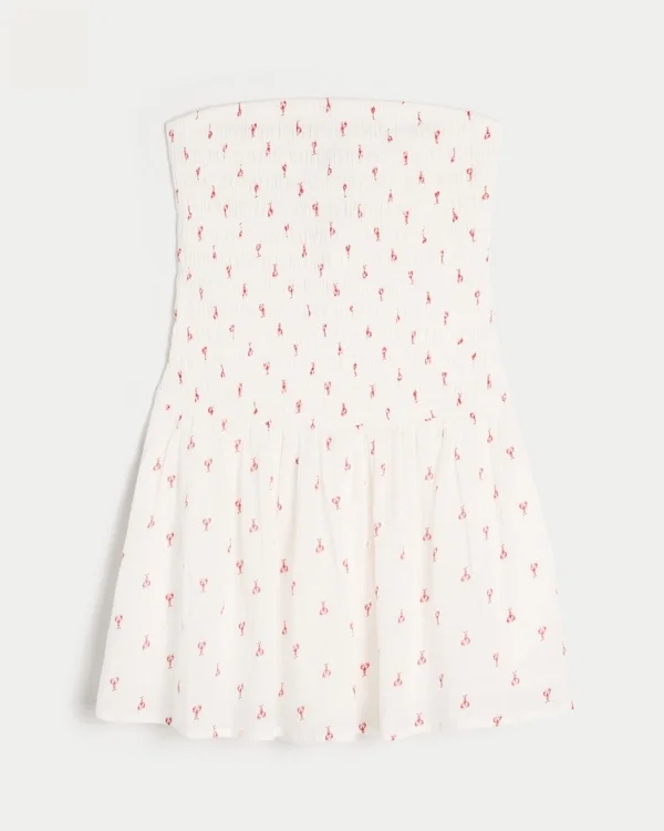 Minivestido sin tirantes con corpiño fruncido Minivestido sin tirantes con corpiño fruncido