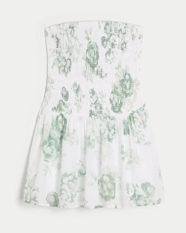 Minivestido sin tirantes con corpiño fruncido Minivestido sin tirantes con corpiño fruncido