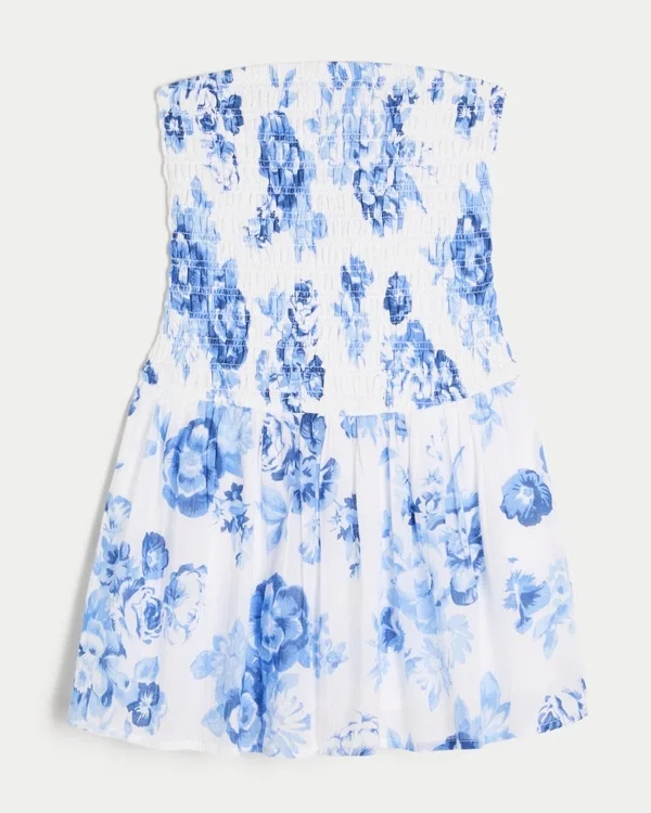 Minivestido sin tirantes con corpiño fruncido Minivestido sin tirantes con corpiño fruncido