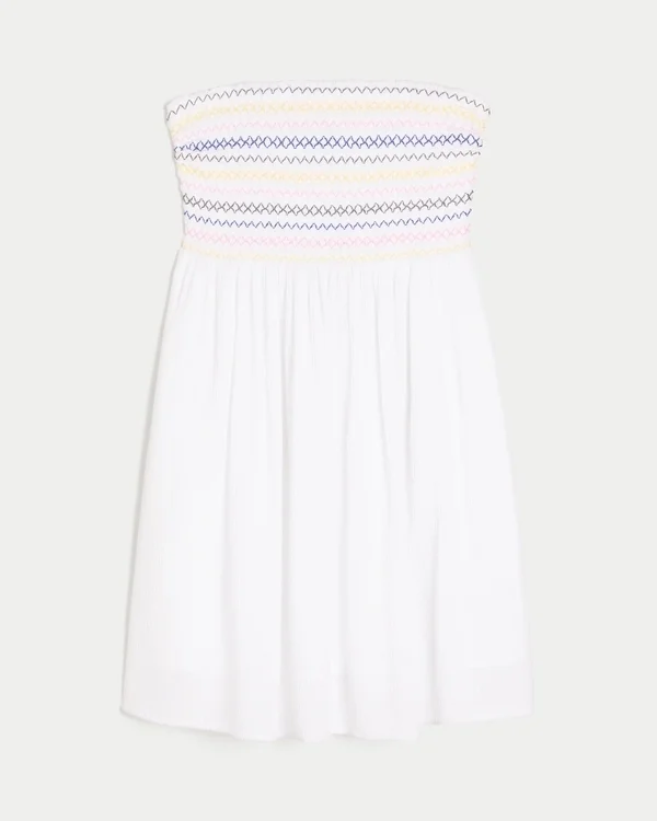 Minivestido sin tirantes con fruncidos Minivestido sin tirantes con fruncidos