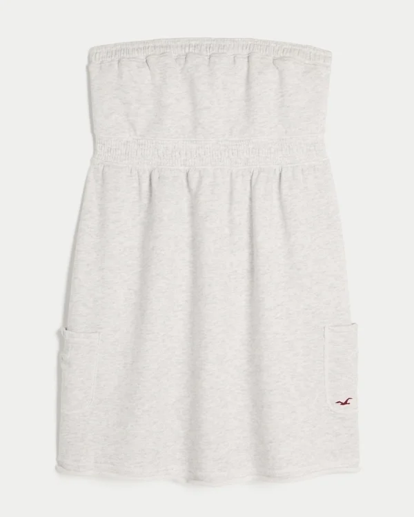 Minivestido sin tirantes de felpa Minivestido sin tirantes de felpa