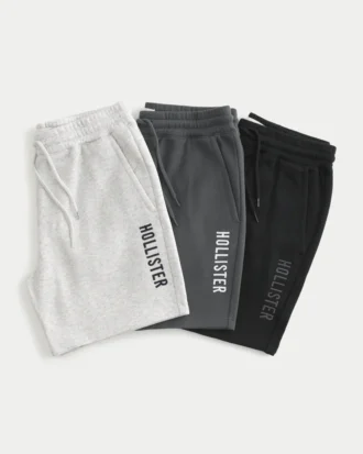 Pack de 3 pantalones cortos con logo a media pierna
