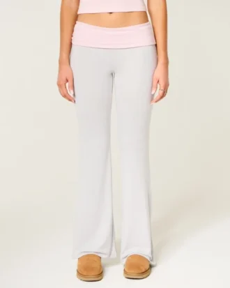 Pantalones acampanados con cintura cruzada de punto Always Cozy