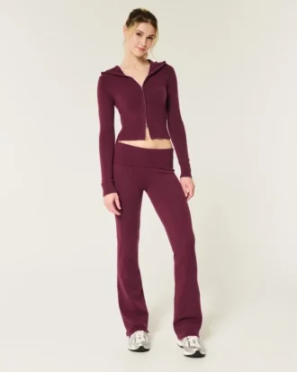 Pantalones ajustados con cintura doblada y tejido de punto de Gilly Hicks Pantalones ajustados con cintura doblada y tejido de punto de Gilly Hicks