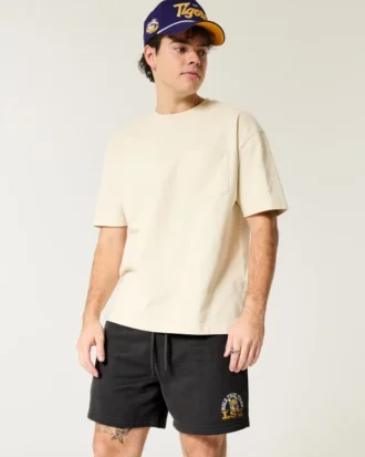 Pantalones cortos de felpa hasta la mitad del muslo con gráfico de los LSU Tigers