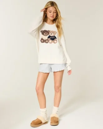 Pantalones cortos de franela con volantes Pantalones cortos de franela con volantes