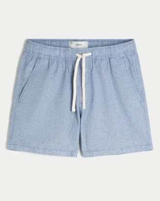 Pantalones cortos de mezcla de lino hasta la mitad del muslo