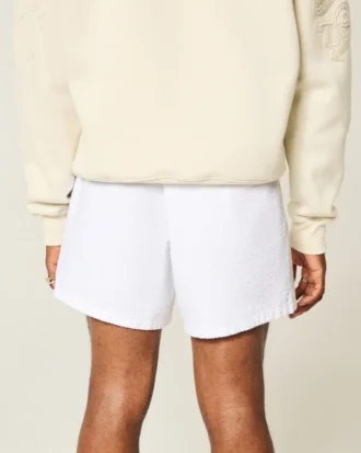 Pantalones cortos de mezcla de lino y seersucker hasta la mitad del muslo