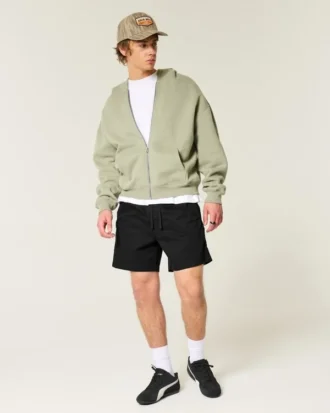Pantalones cortos de sarga hasta la mitad del muslo