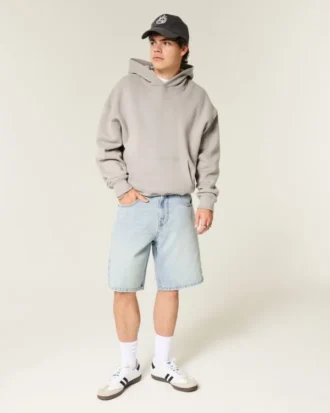 Pantalones cortos vaqueros holgados con estampado de estrellas Pantalones cortos vaqueros holgados con estampado de estrellas