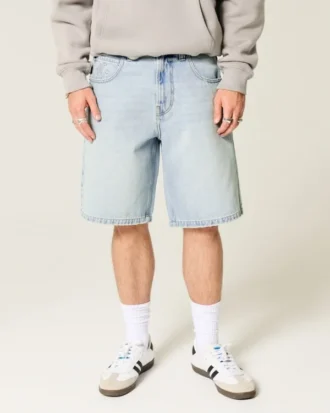 Pantalones cortos vaqueros holgados con estampado de estrellas Pantalones cortos vaqueros holgados con estampado de estrellas