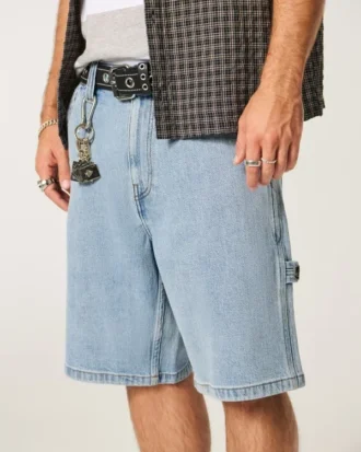 Pantalones cortos vaqueros holgados de lavado claro