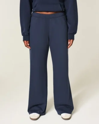 Pantalones de chándal anchos con bolsillo en forma de corazón