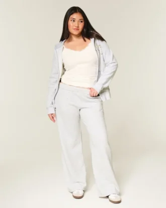 Pantalones de chándal anchos con estampado de lazo Pantalones de chándal anchos con estampado de lazo