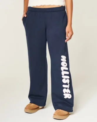 Pantalones de chándal anchos con gráfico del logotipo