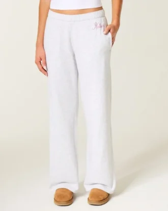 Pantalones de chándal anchos con logotipo brillante
