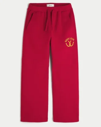 Pantalones de chándal bootcut con gráfico Good Luck