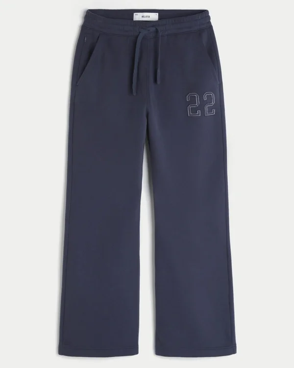 Pantalones de chándal bootcut con gráfico numérico Pantalones de chándal bootcut con gráfico numérico