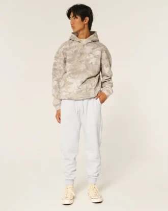 Pantalones de chándal de felpa con canalé relajado