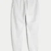 Pantalones de chándal de felpa con canalé relajado Pantalones de chándal de felpa con canalé relajado