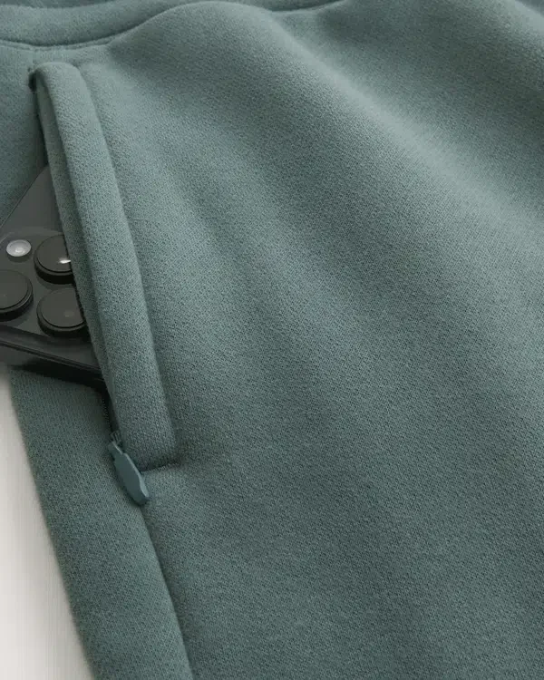 Pantalones de chándal de felpa con canalé relajado Pantalones de chándal de felpa con canalé relajado