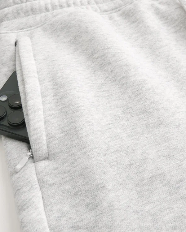 Pantalones de chándal de felpa con canalé relajado Pantalones de chándal de felpa con canalé relajado