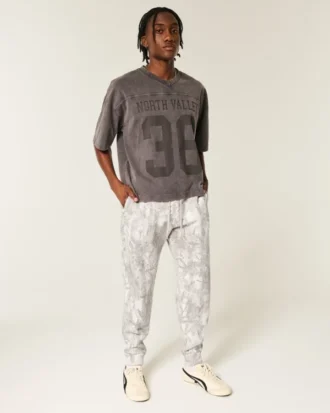 Pantalones de chándal de felpa con estampado de camuflaje