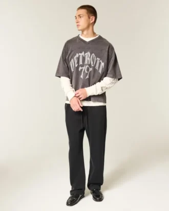 Pantalones de chándal holgados con bordado de araña Pantalones de chándal holgados con bordado de araña