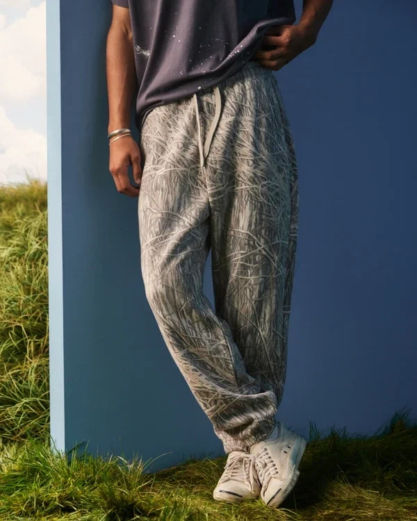 Pantalones de chándal holgados con cordón Pantalones de chándal holgados con cordón