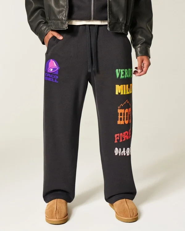 Pantalones de chándal holgados con estampado Hollister x Taco Bell Pantalones de chándal holgados con estampado Hollister x Taco Bell