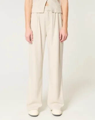 Pantalones de cintura ultraalta y pierna ancha Livvy de Hollister