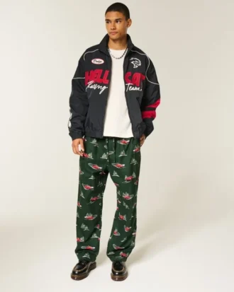 Pantalones de pijama de franela con estampado de coche