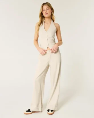 Pantalones de talle bajo y pierna ancha Hollister Livvy