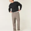Pantalones holgados con cintura elástica de mezcla de lino Pantalones holgados con cintura elástica de mezcla de lino