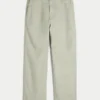 Pantalones holgados con cintura elástica y mezcla de lino Pantalones holgados con cintura elástica y mezcla de lino