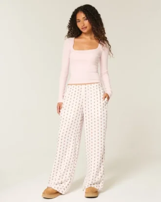 Pantalones holgados de franela