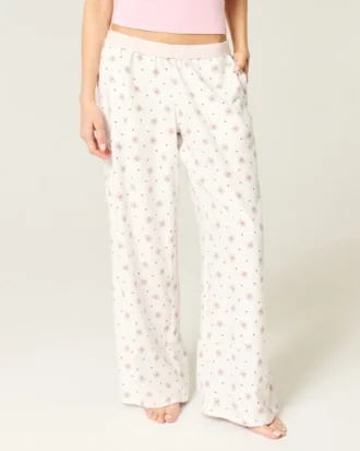 Pantalones holgados de franela Pantalones holgados de franela