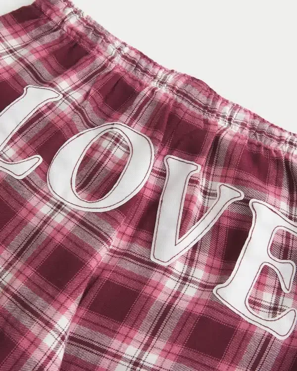 Pantalones holgados de franela Pantalones holgados de franela