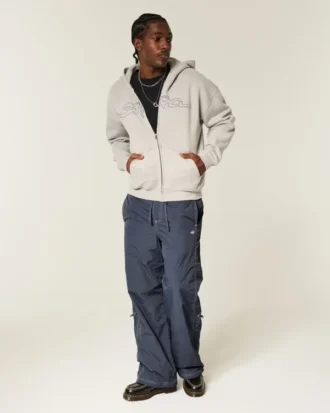 Pantalones superanchos de nailon