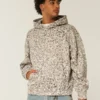 Sudadera con capucha holgada y estampado de leopardo Sudadera con capucha holgada y estampado de leopardo