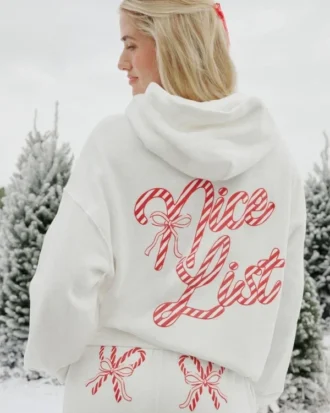 Sudadera con capucha oversize con estampado de bastones de caramelo