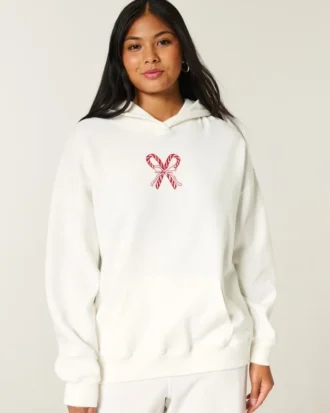 Sudadera con capucha oversize con estampado de bastones de caramelo