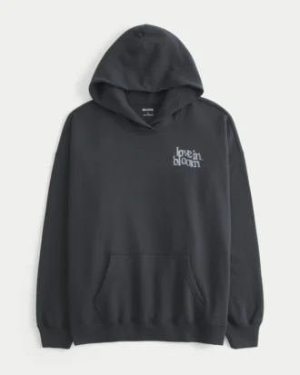 Sudadera con capucha oversize con estampado de mariposas