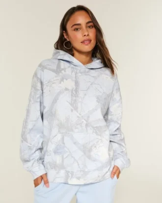 Sudadera con capucha oversize de camuflaje